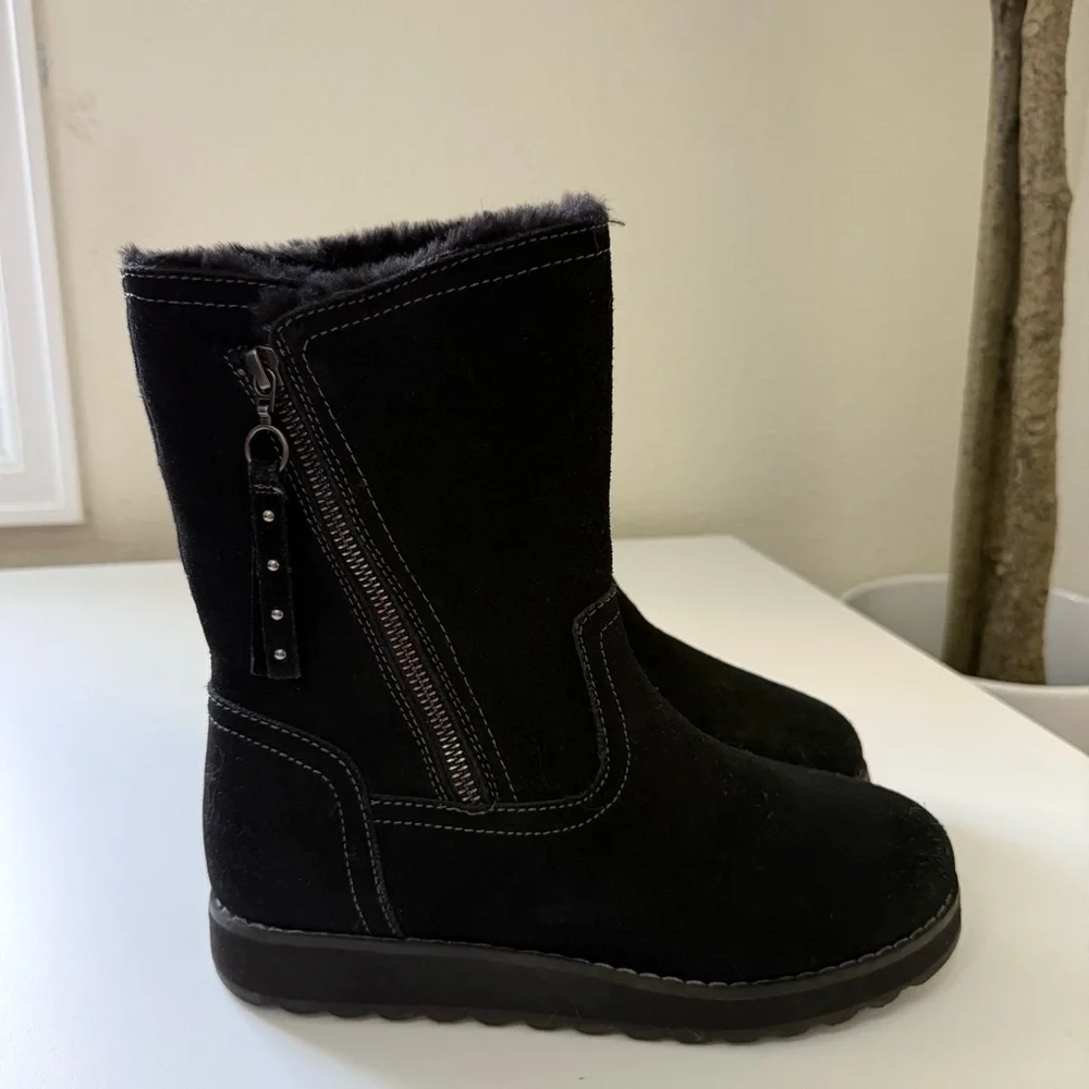 Skechers Black Keepsakes 2.0 Warm Road Suede Boots Women’s Size 6